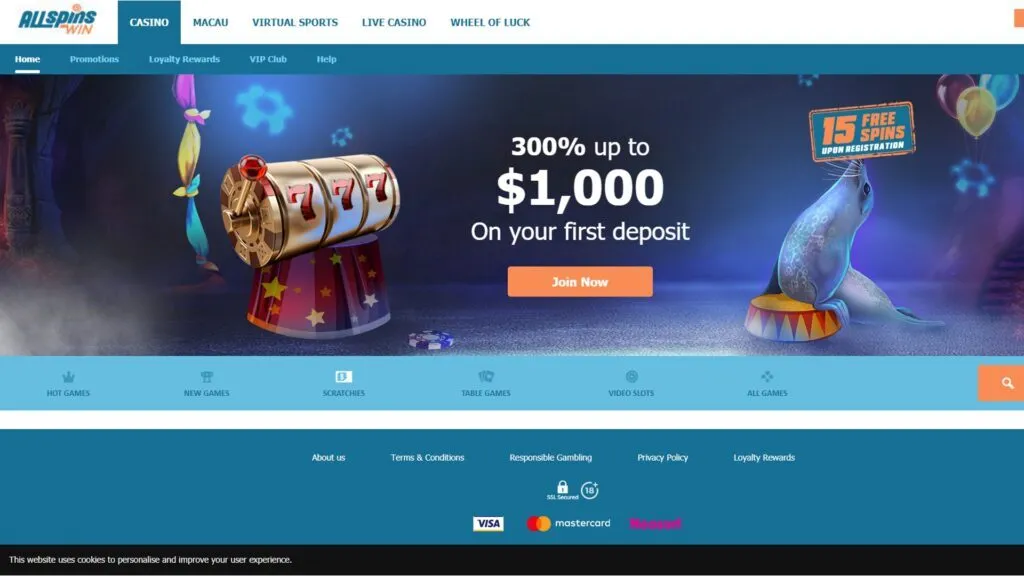 All Spins Win Casino Review 2 All Spins Win Casino Homepage