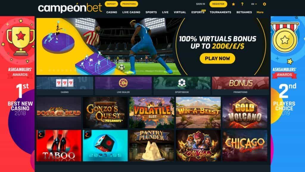 Campeonbet Casino Homepage