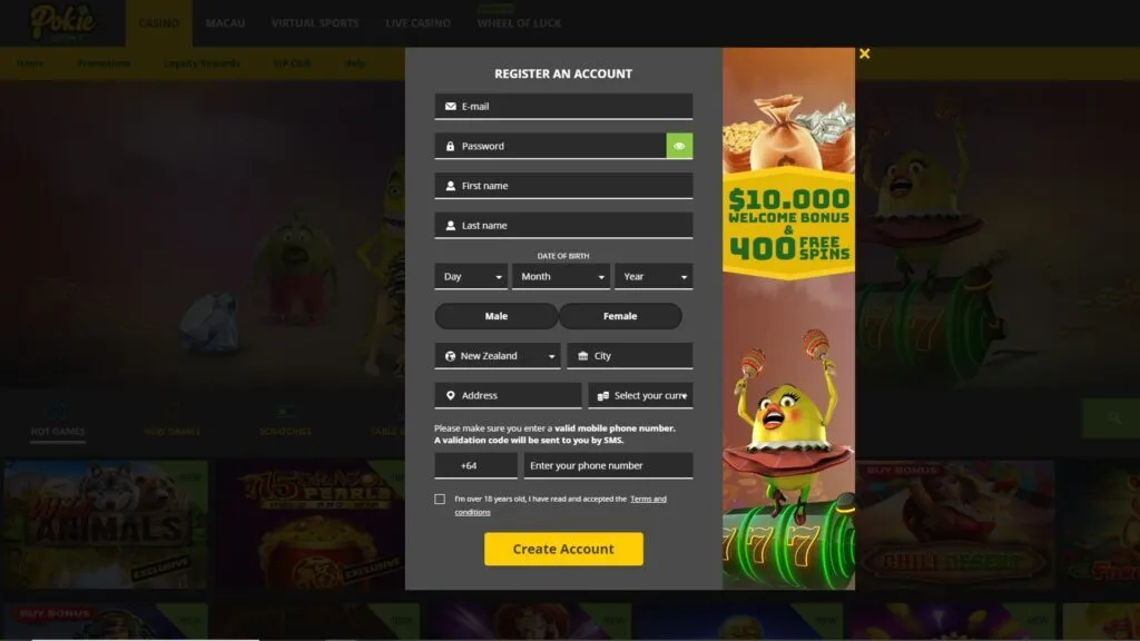 Pokie Spins Casino Deposit Bonus