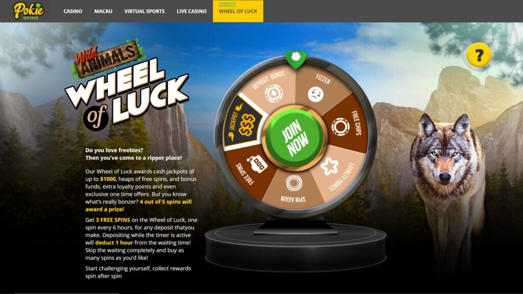 Pokie Spins Casino Wheel Of Luck