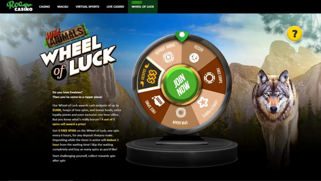Roo Casino Wheel Of Luck