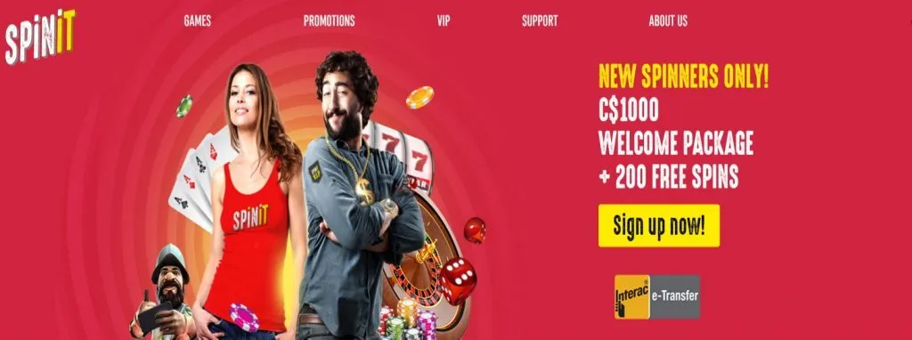 Spinit Casino 200 Free Spins + 100% Up To $1000