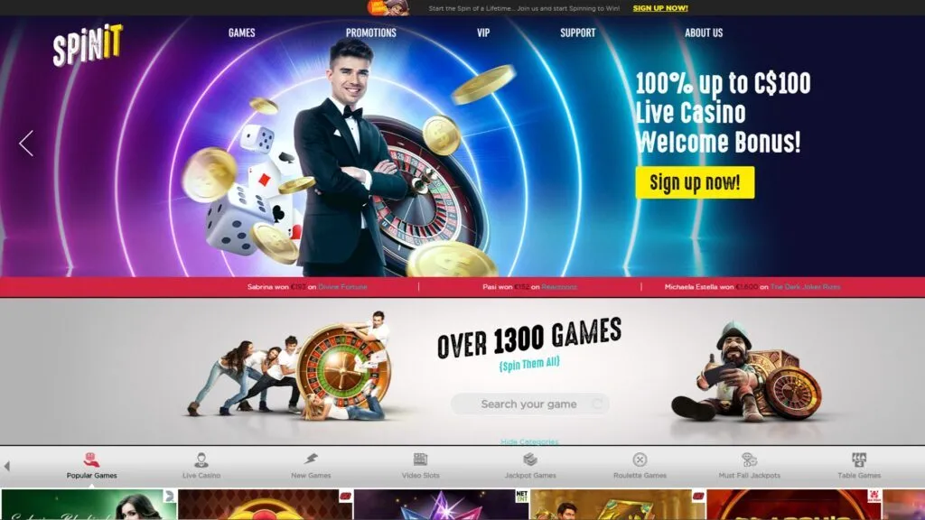 Spinit Casino Review 2 Spinit Casino Homepage