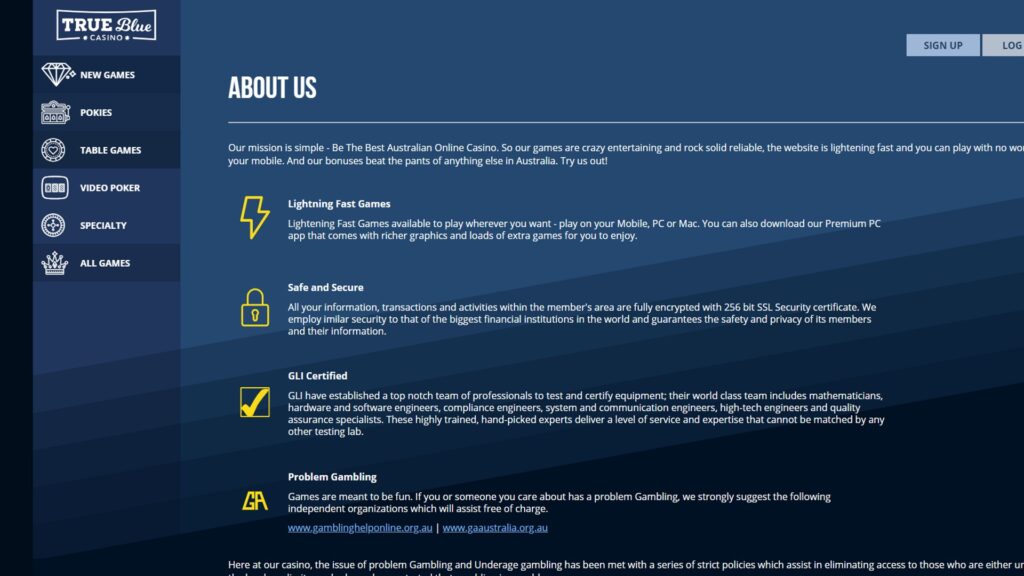 True Blue Casino Review 3 True Blue Casino About Us