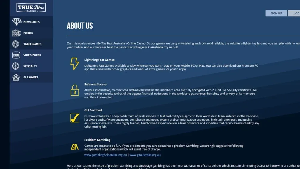 True Blue Casino Review 3 True Blue Casino About Us