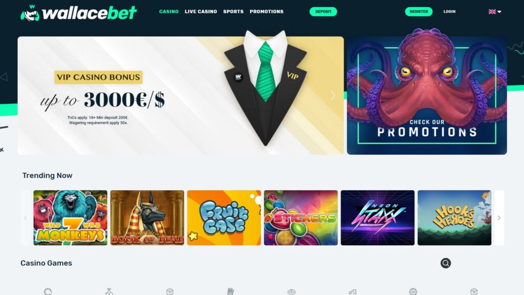 Wallacebet Casino Review 2 Wallacebet Casino Welcome Bonus Homepage