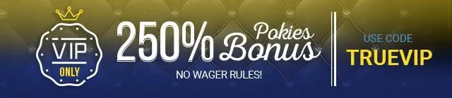 True Blue Casino 250% Deposit Bonus 4 Tbl 250