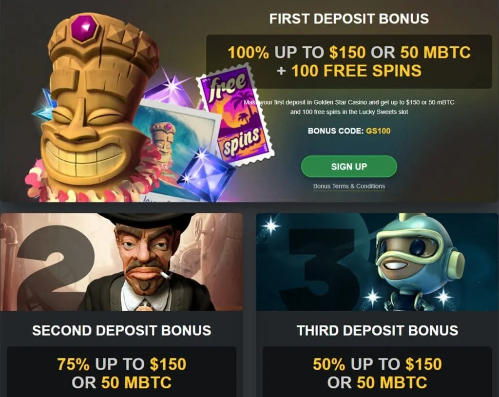 Golden Star Casino Welcome Bonus
