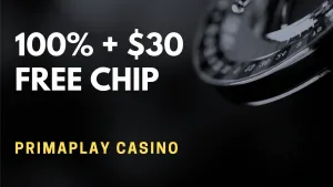 PrimaPlay Casino 100% + $30 Free Chip