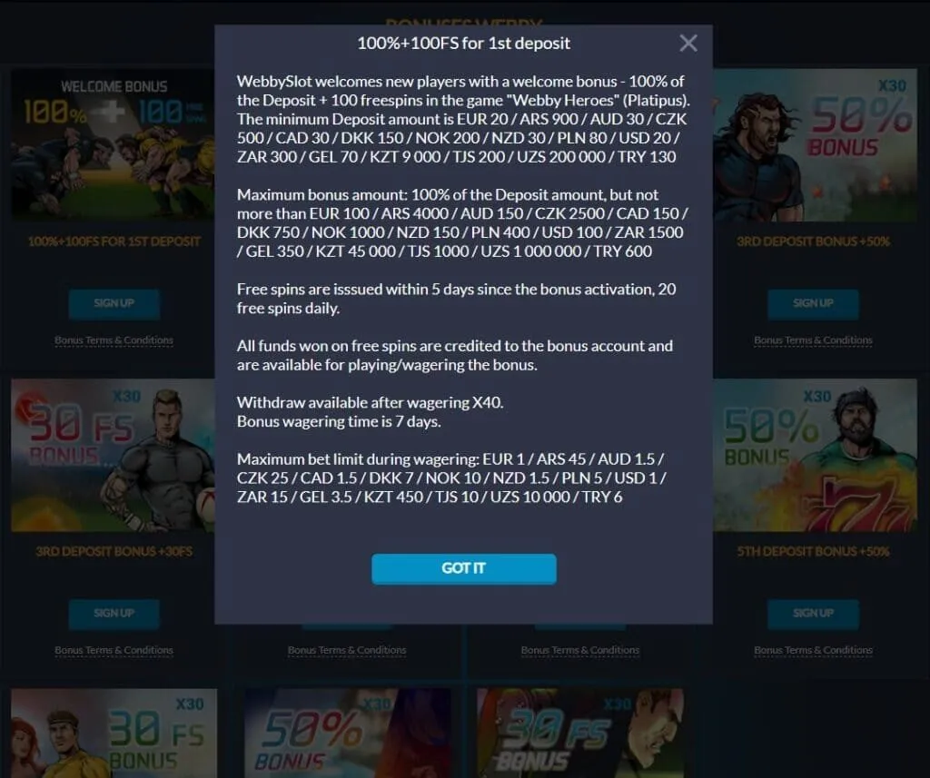 Webby Slot Casino Promo Codes And Promotions