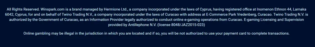 WinsPark Casino Review 5 License