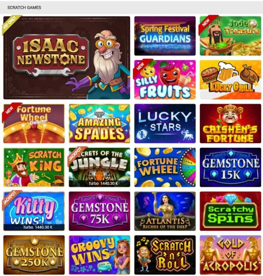WinsPark Casino Review 4 Winspark Screenshot Scratch Cards 2