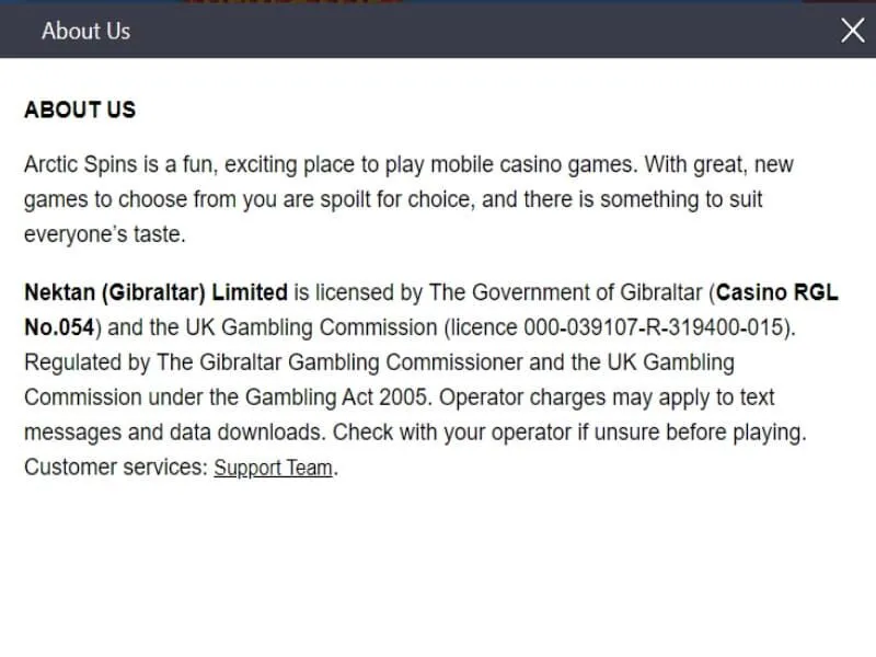 Arctic Spins Casino About Us