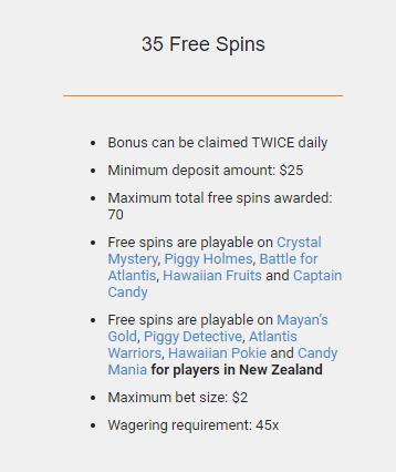Emu Casino 35 Free Spins Bonus Terms
