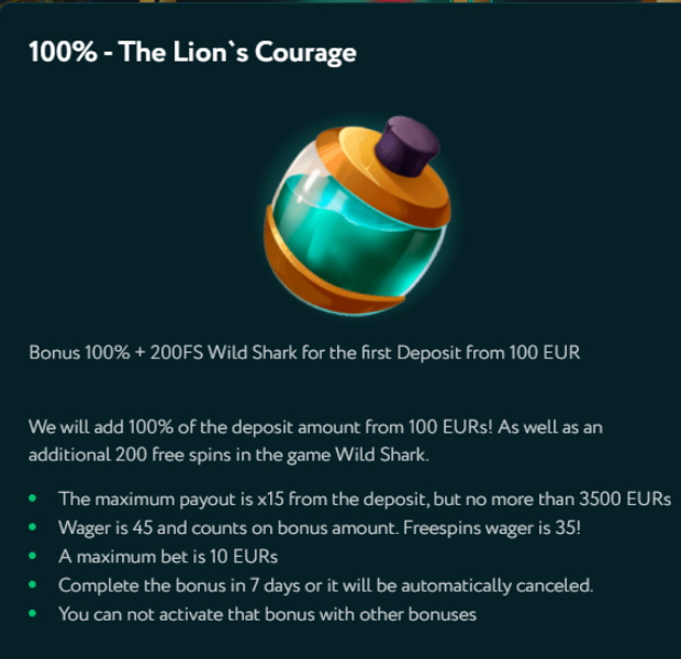 Goodwin Casino 200 Free Spins + 100% Bonus Terms