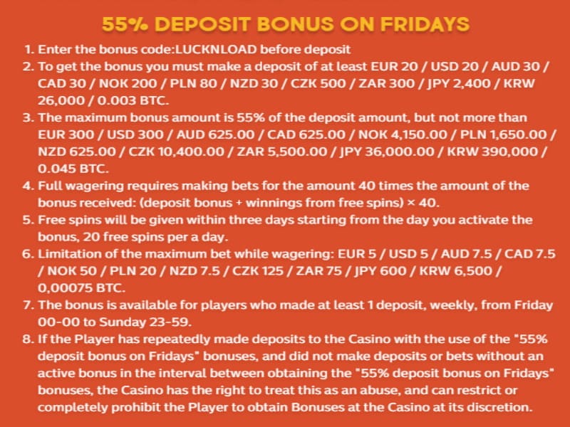Gunsbet Casino 55% Up To $450 Bonus Terms