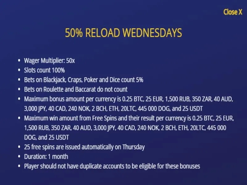 Betchain Casino 25 Free Spins + 25% Special Conditions