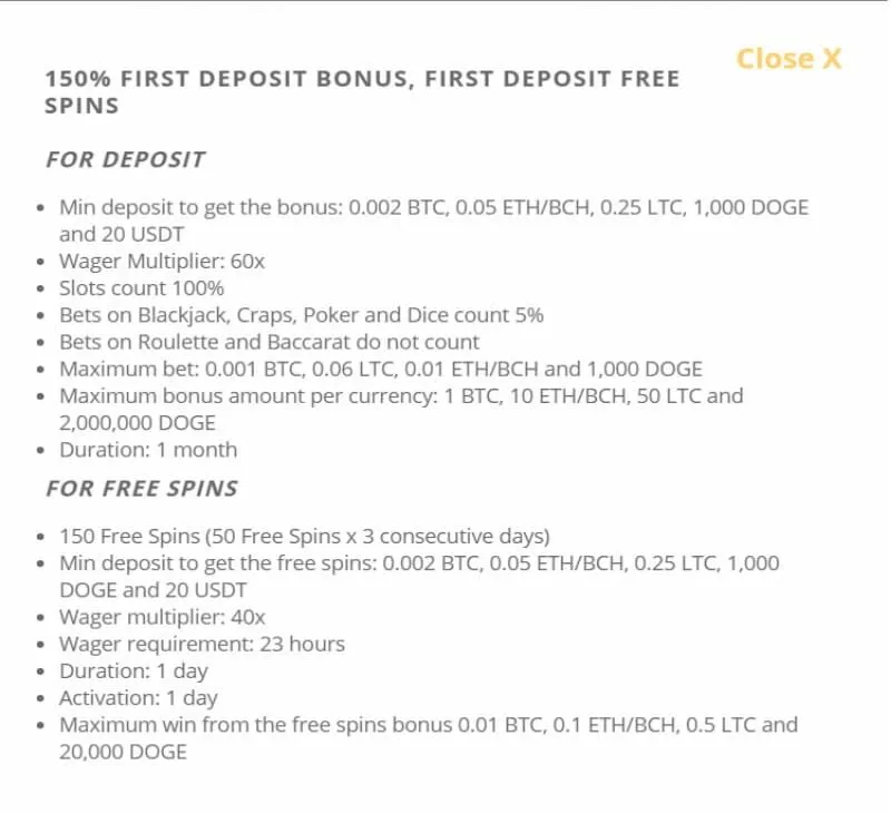 CryptoWild Casino 150 Free Spins + 300% Welcome Bonus 7 Cryptowild Casino 150 Free Spins + 300% Special Conditions
