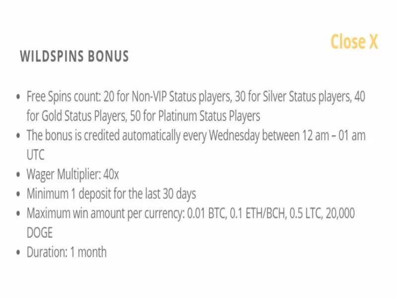 Cryptowild Casino 50 Free Spins Special Conditions