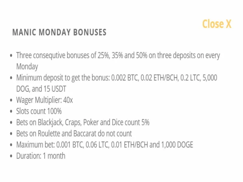 Cryptowild Casino 50% Special Conditions