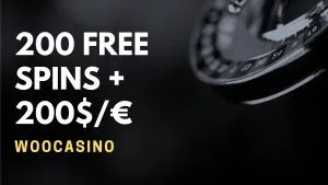 WooCasino 200 free spins + 200$/€ welcome bonus