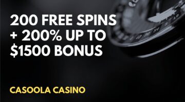 Casoola Casino 200 Free Spins + 200% up to $1500 Welcome Bonus