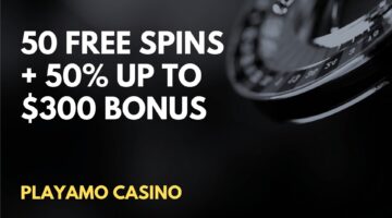 Playamo Casino 50 free spins + 50% up to $300 Deposit Bonus
