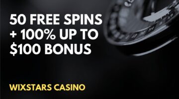 WixStars Casino 50 Free Spins + 100% up to $100 Welcome Bonus