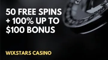 WixStars Casino 50 Free Spins + 100% up to $100 Welcome Bonus