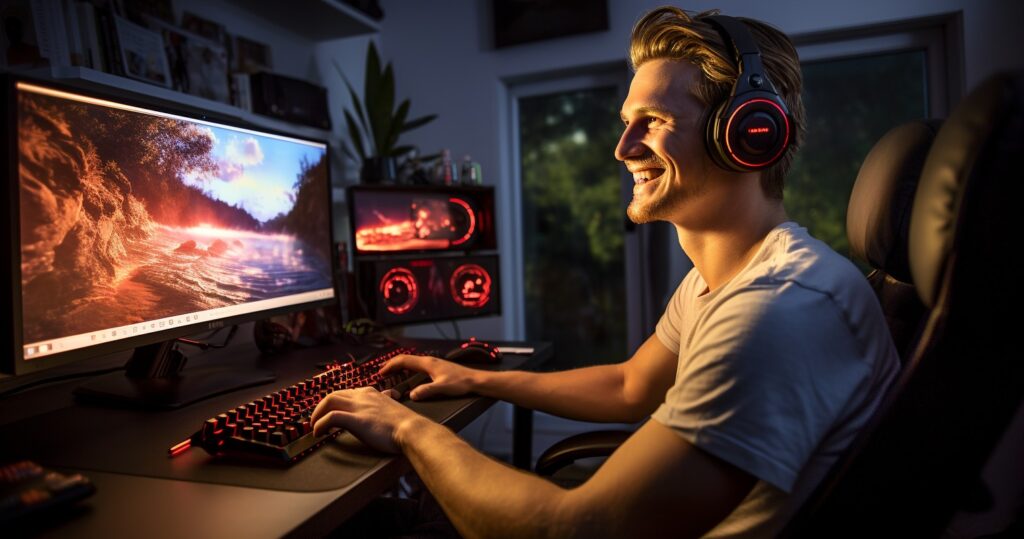 Satisfied Gamer Enjoying Responsible Play