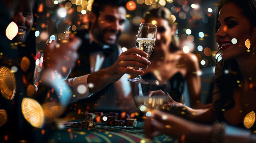 Glamorous Slot Escapes for Pro Poker Players 2 Pro Poker Player Raising A Champagne Glass In Celebration