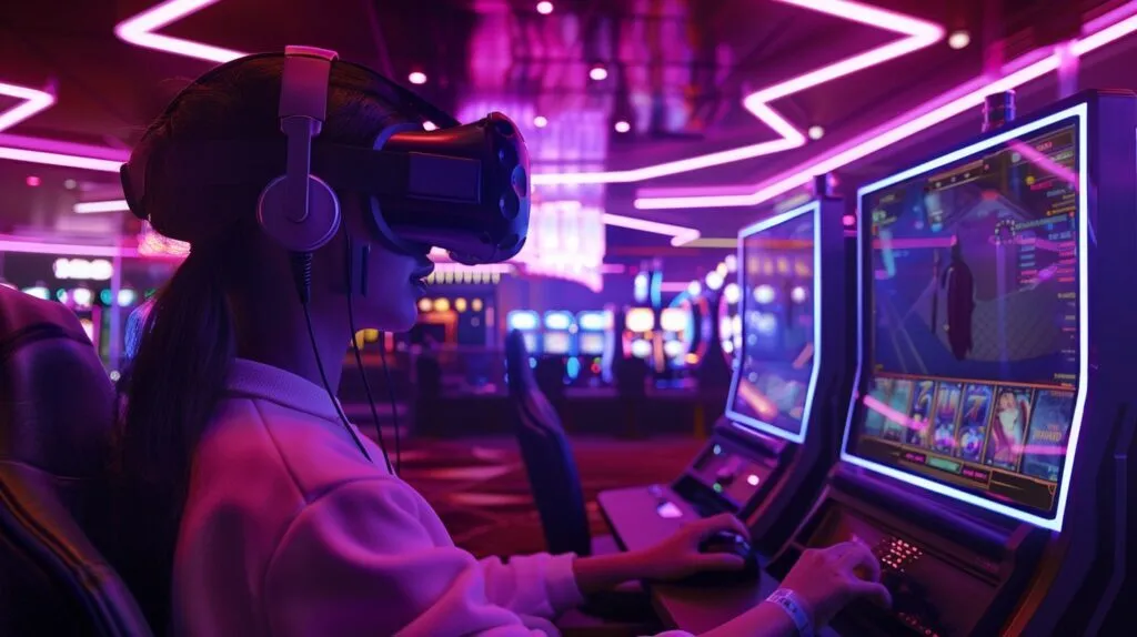 Player Enjoying Immersive Virtual Reality Gaming