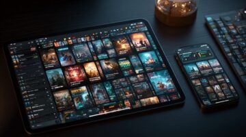 Futuristic Online Casino Game Library Interface