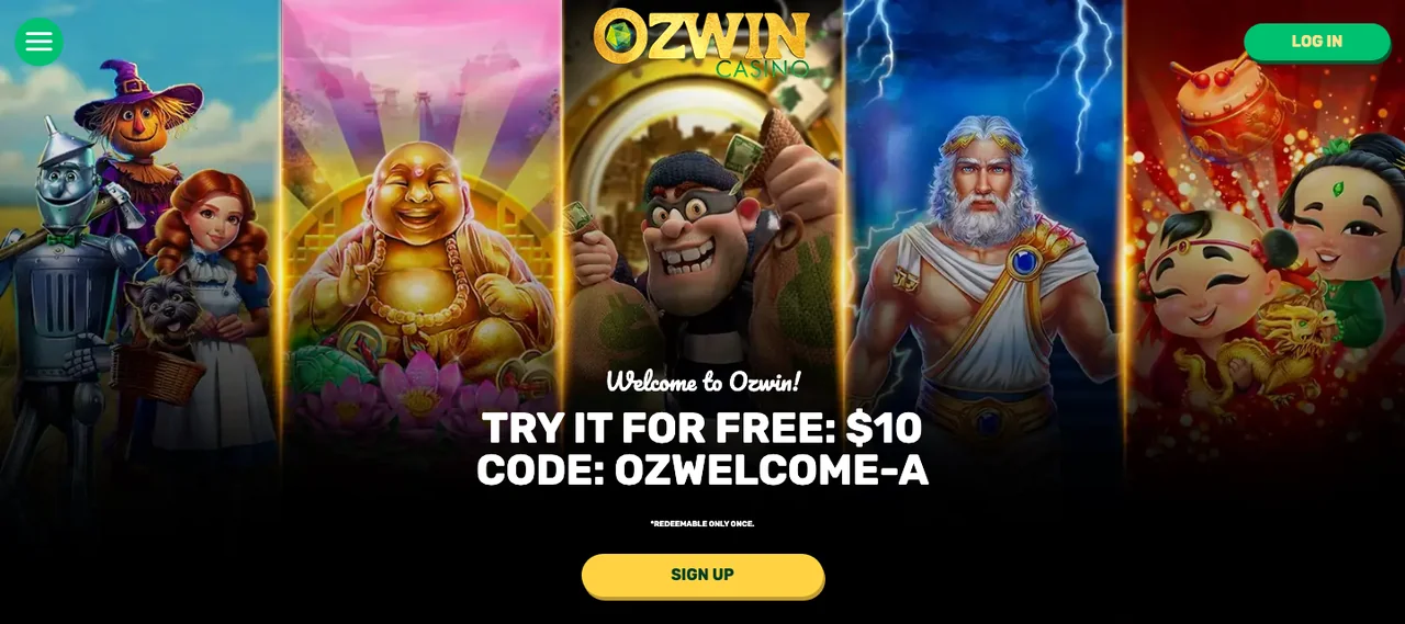 Ozwin Casino Review 2026 1 Ozwin Casino lobby with the welcome sign-up offer