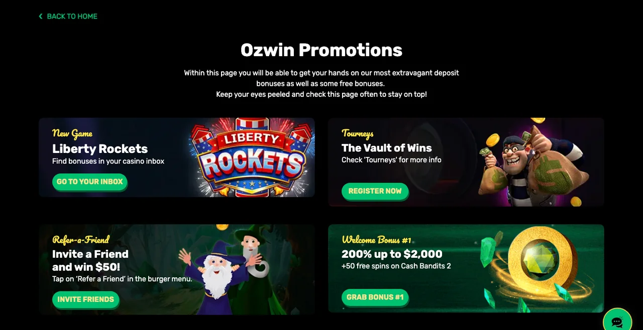 Ozwin Casino Review 2026 3 Ozwin welcome package part 1 and part 2 on the promotions page