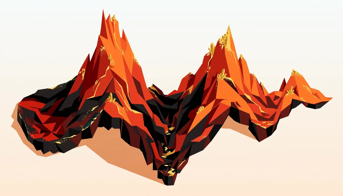 Cash Eruption Slot Review: Bonus Features, RTP and Gameplay 4 Volcanic terrain peaks and valleys symbolizing Cash Eruption's payout volatility