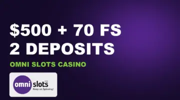Omni Slots Casino Welcome Bonus: $500 + 70 FS 1 Omni Slots Casino welcome bonus $500 + 70 Free Spins
