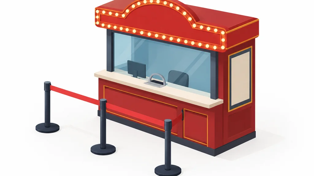 Casino Rama Events: How the Entertainment Centre Works, Tickets, and Entry Rules 3 Isometric illustration of a box-office ticket window with a short queue