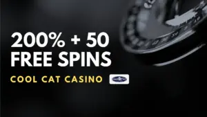 Cool Cat Casino 200% + 50 Free Spins Welcome Bonus (Code SPARKY200)