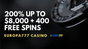 Europa777 Casino 200% up to $8,000 + 400 Free Spins Welcome Bonus (Code FUN877)