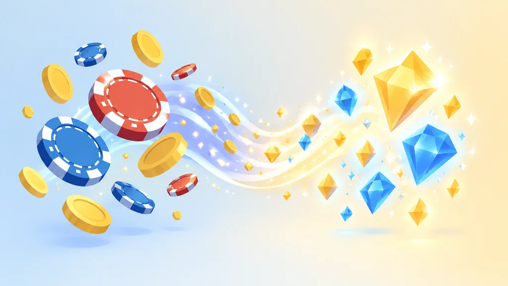Casino Classic Rewards: The Six-Tier Ladder and the Invite-Only VIP Room Explained 3 Casino chips flowing into glowing reward points, wagering converting into loyalty points